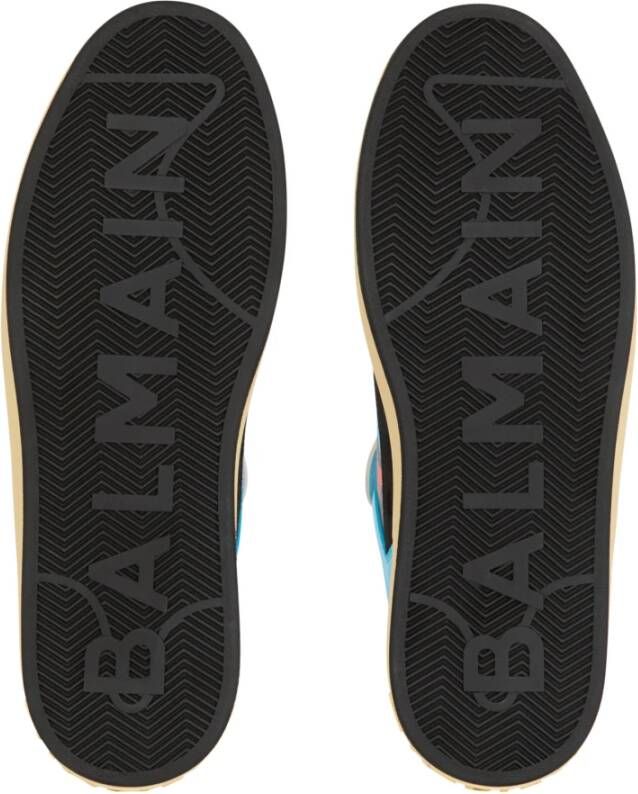 Balmain Kalfsleren B-Court Flip trainers met Prince Gyasi print Multicolor Heren