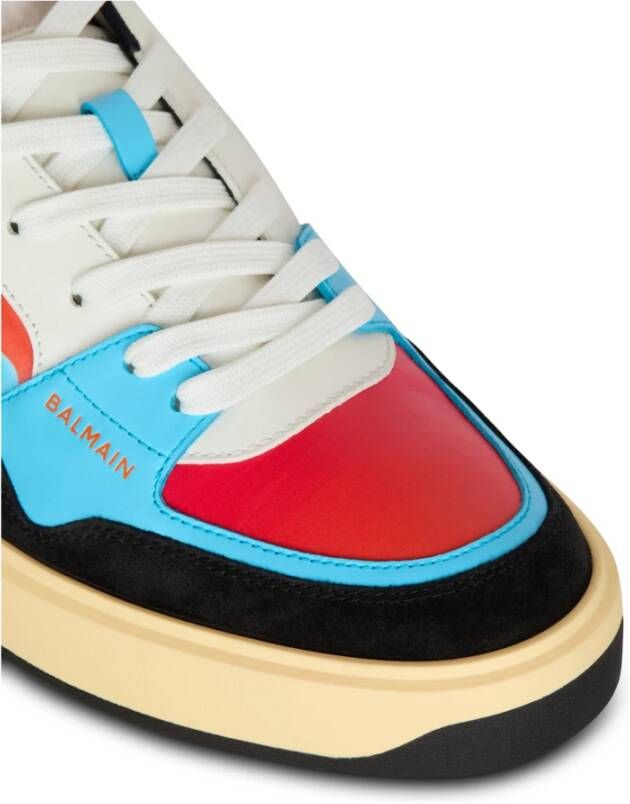 Balmain Kalfsleren B-Court Flip trainers met Prince Gyasi print Multicolor Heren