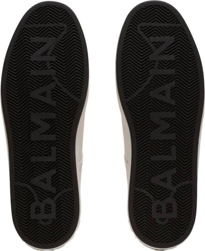 Balmain Kalfsleren B-Court trainers met logo White Heren