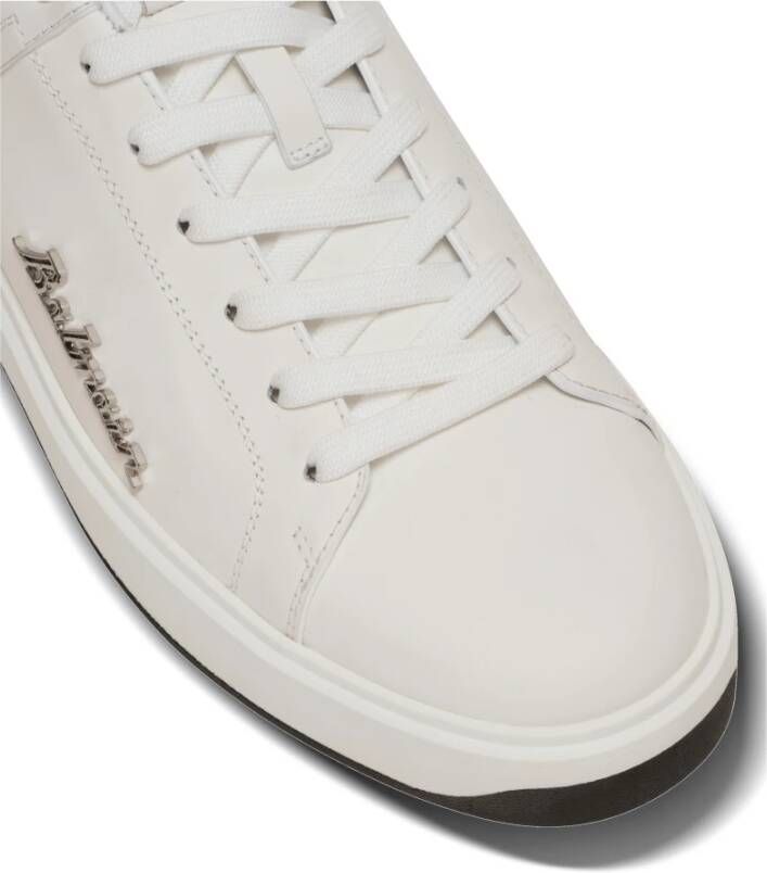 Balmain Kalfsleren B-Court trainers met logo White Heren