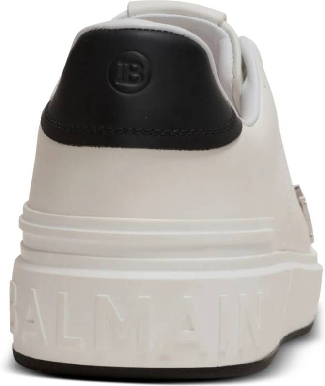 Balmain Kalfsleren B-Court trainers met logo White Heren