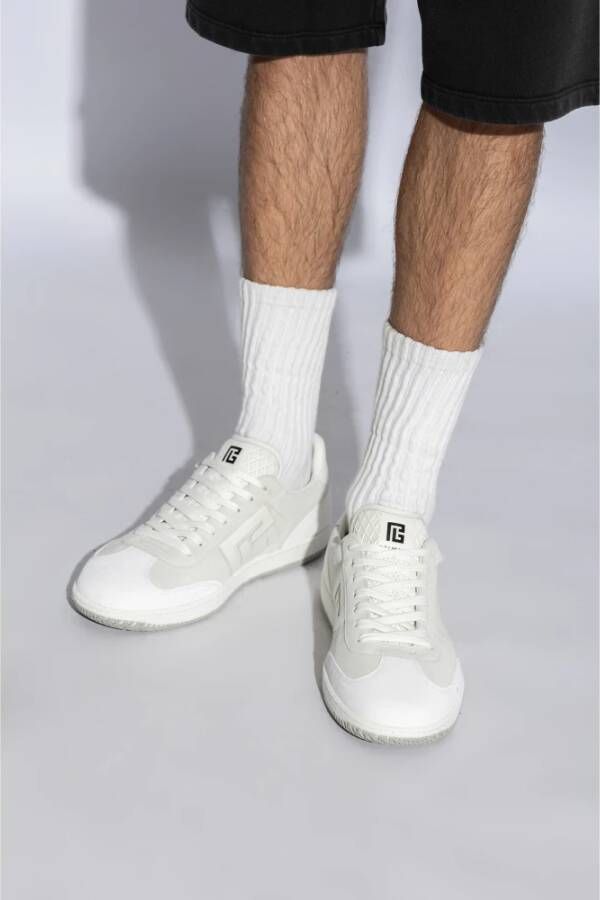 Balmain Lage Top Vetersneakers White Heren