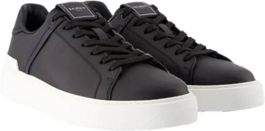 Balmain Leather sneakers Black Heren