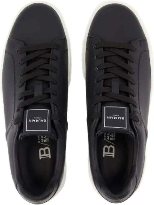 Balmain Leather sneakers Black Heren