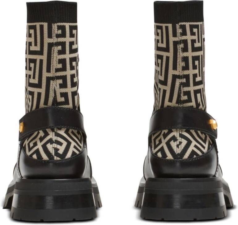 Balmain Leger lederen enkellaarzen Black Dames