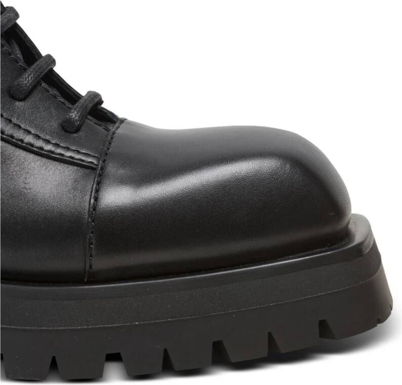 Balmain Leger lederen enkellaarzen Black Dames