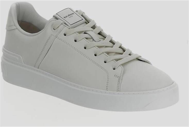 Balmain Leren Court Sneaker White Heren