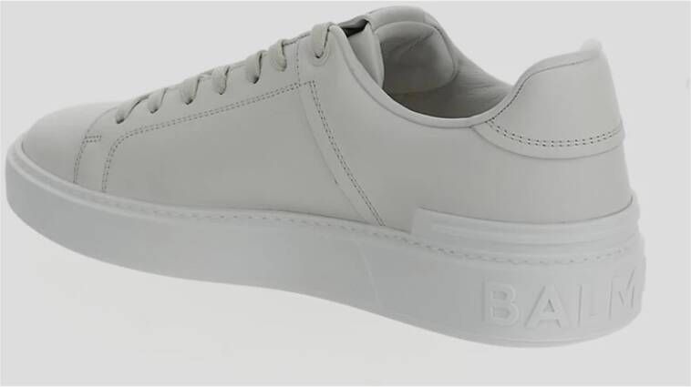 Balmain Leren Court Sneaker White Heren