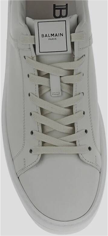 Balmain Leren Court Sneaker White Heren