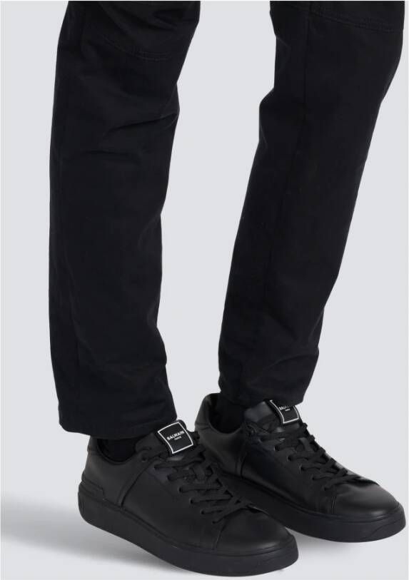 Balmain Leren sneakers Black Heren