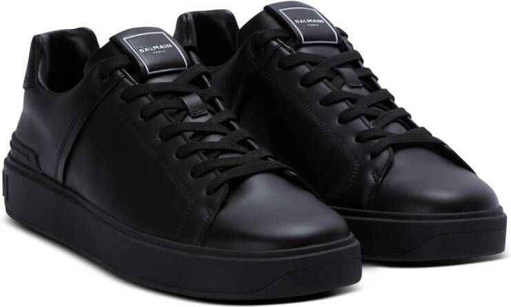 Balmain Leren sneakers Black Heren