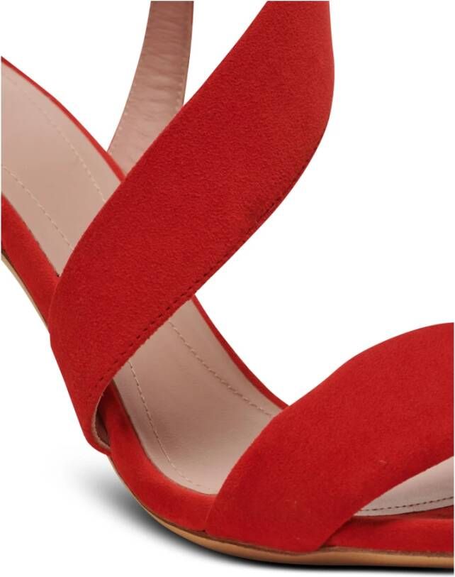 Balmain Moneta Suède Sandalen Red Dames