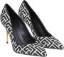 Balmain Monogram Stof Puntige Pumps Zwart Wit Black Dames - Thumbnail 3