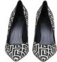 Balmain Monogram Stof Puntige Pumps Zwart Wit Black Dames - Thumbnail 4