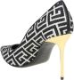 Balmain Monogram Stof Puntige Pumps Zwart Wit Black Dames - Thumbnail 5