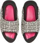 Balmain Gewatteerde leren B-It muiltjes met monogramprint Zwart Dames - Thumbnail 3