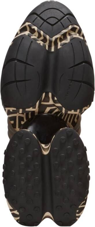 Balmain Neopreen en leren eenhoorn lage sneakers Black Heren