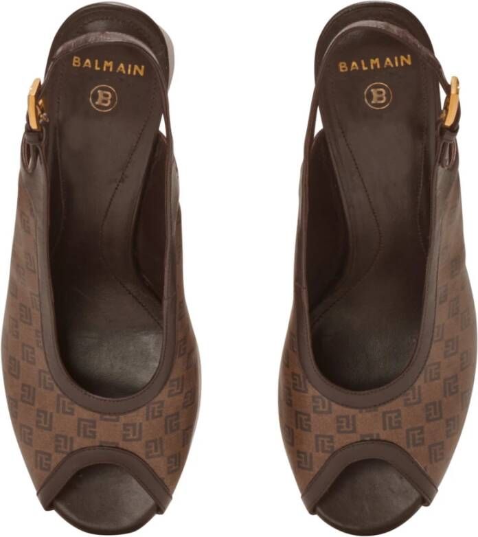 Balmain Platform Cam Sandalen Brown Dames