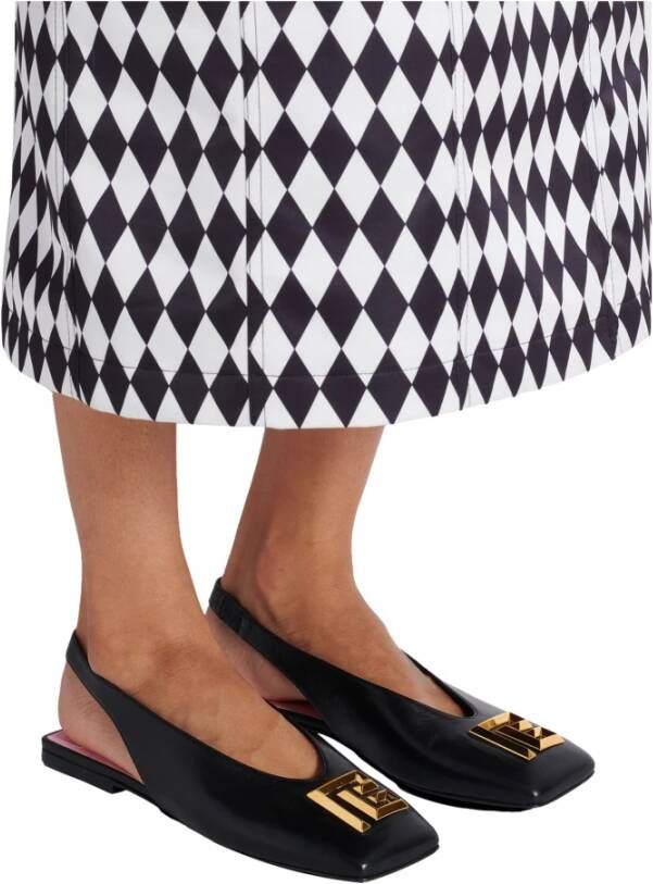 Balmain Platte Eden slingbacks in lamsleer Black Dames