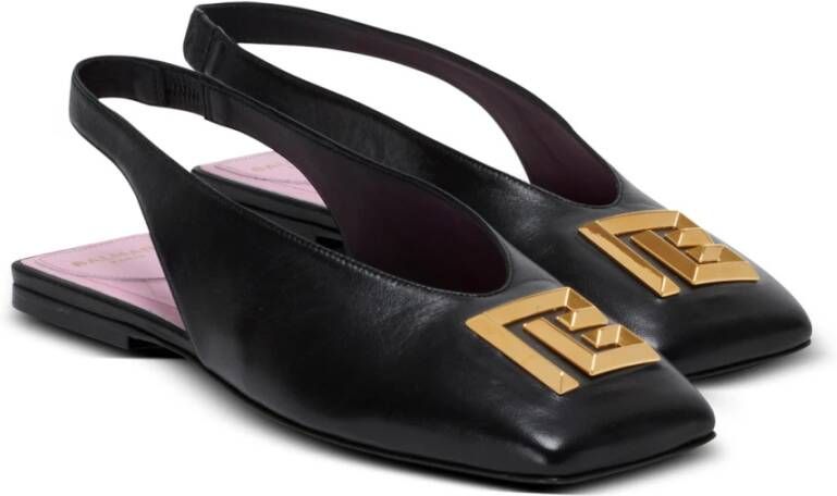 Balmain Platte Eden slingbacks in lamsleer Black Dames