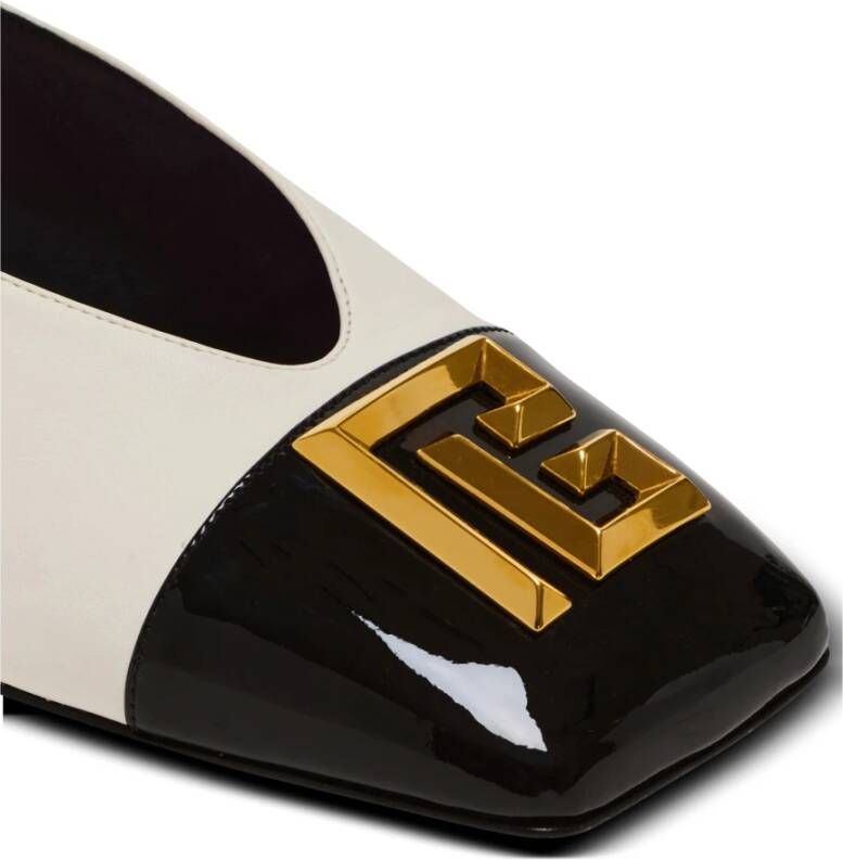 Balmain Platte Eden slingbacks in tweekleurig leer White Dames