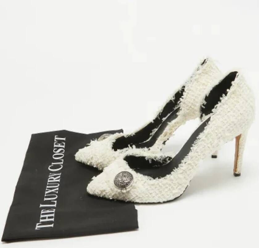 Balmain Pre-owned Fabric heels White Dames