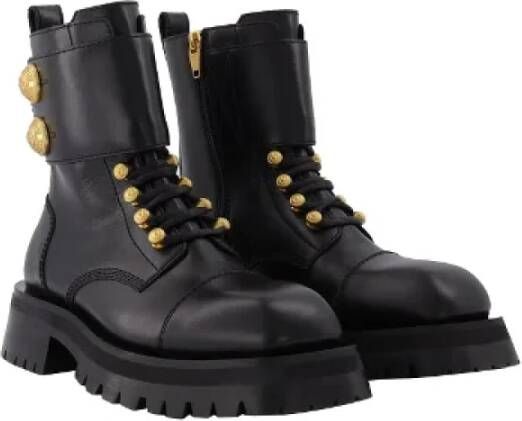 Balmain Pre-owned Leather boots Black Dames