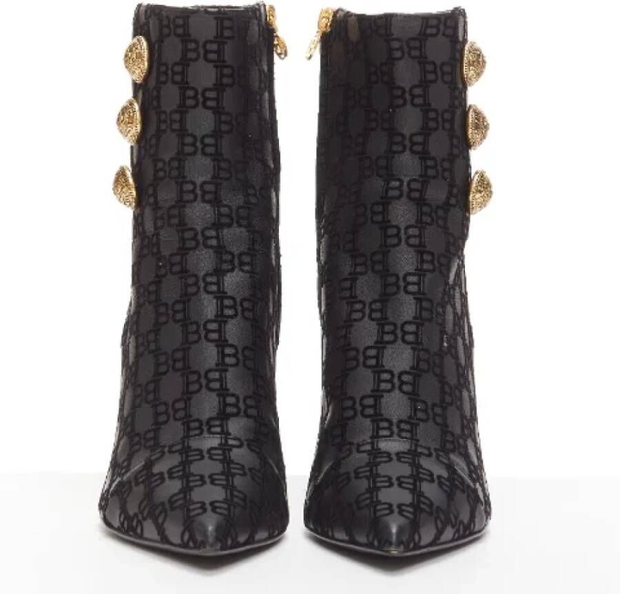 Balmain Pre-owned Leather boots Black Dames