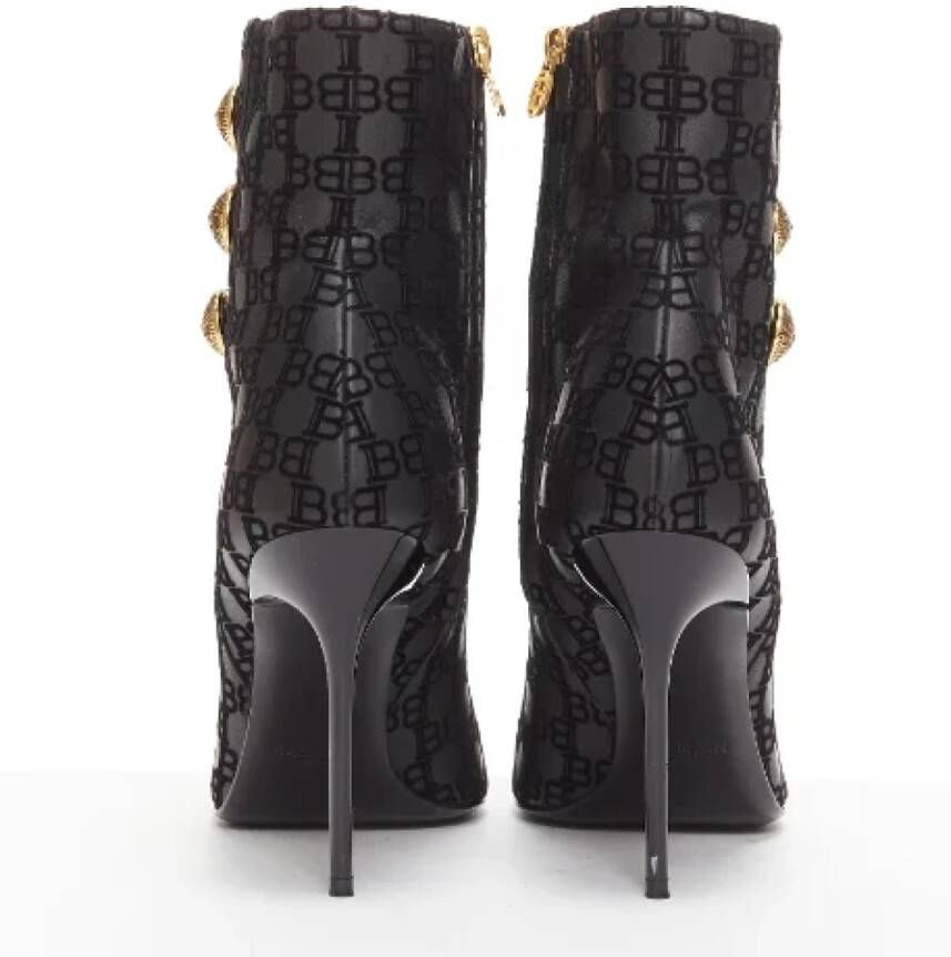 Balmain Pre-owned Leather boots Black Dames