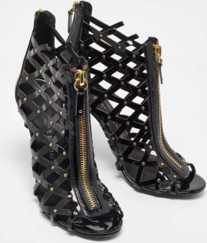 Balmain Pre-owned Leather sandals Black Dames