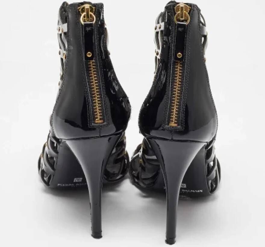 Balmain Pre-owned Leather sandals Black Dames