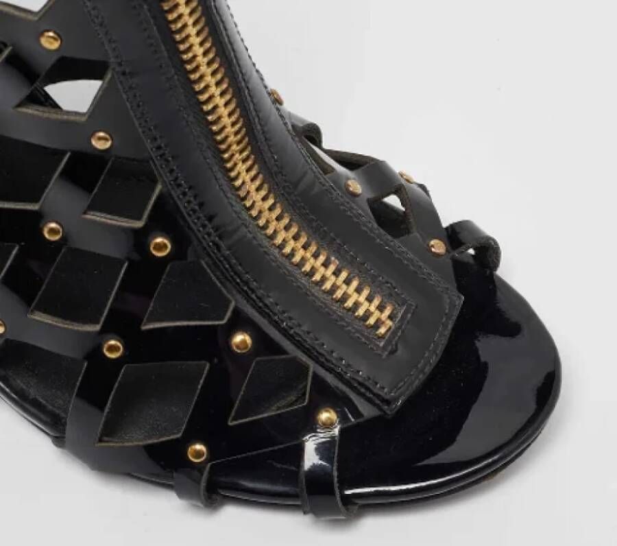 Balmain Pre-owned Leather sandals Black Dames