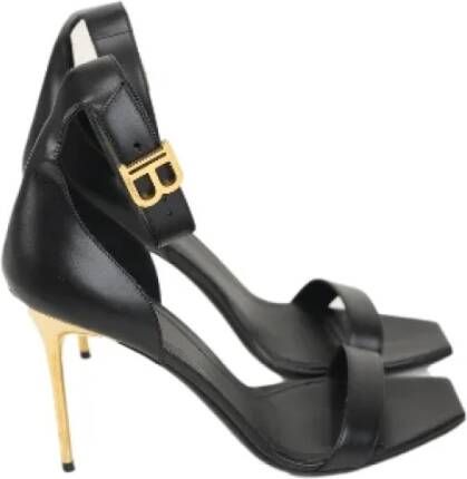 Balmain Pre-owned Leather sandals Black Dames