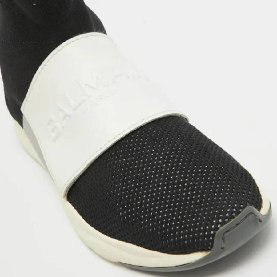 Balmain Pre-owned Leather sneakers Black Dames