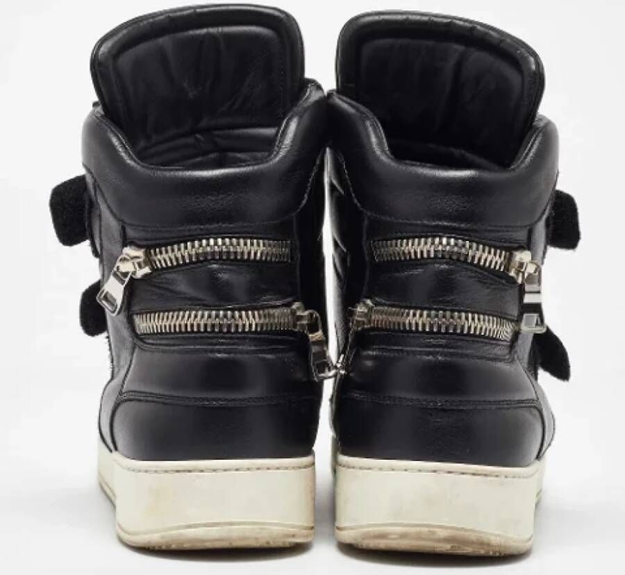 Balmain Pre-owned Leather sneakers Black Heren