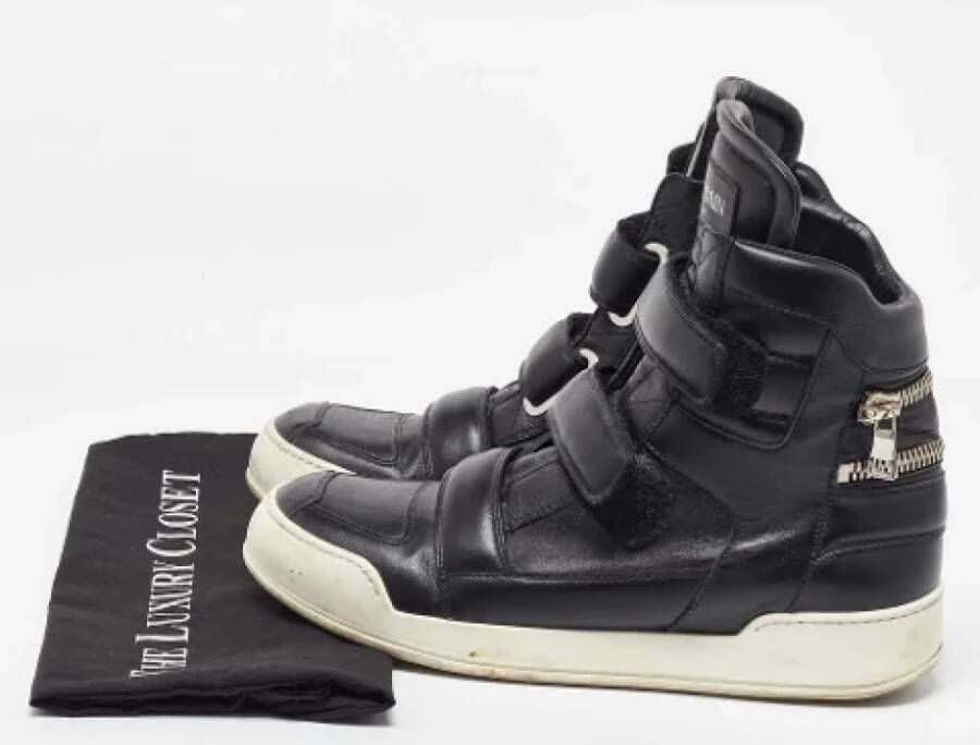 Balmain Pre-owned Leather sneakers Black Heren