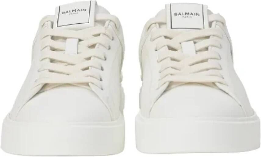 Balmain Pre-owned Leather sneakers White Dames