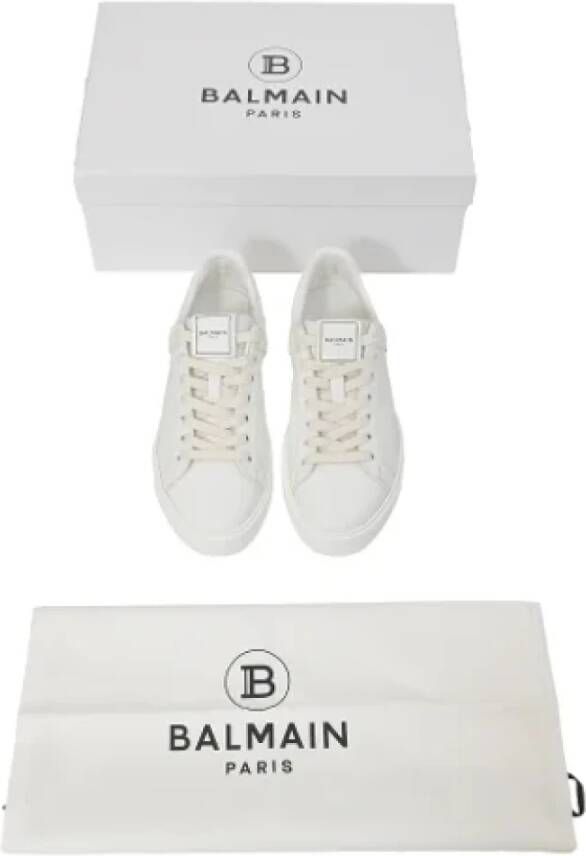 Balmain Pre-owned Leather sneakers White Dames