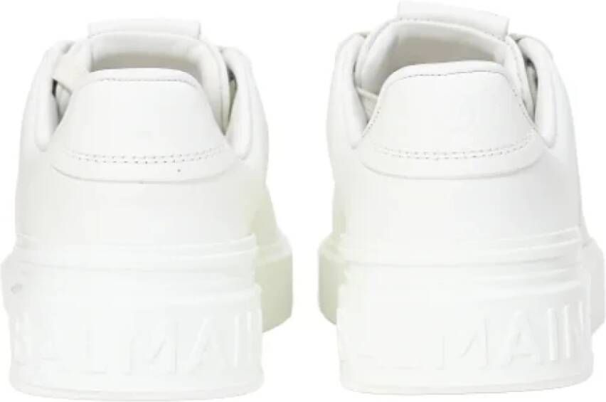 Balmain Pre-owned Leather sneakers White Dames