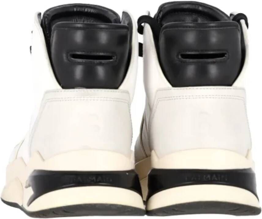 Balmain Pre-owned Leather sneakers White Heren