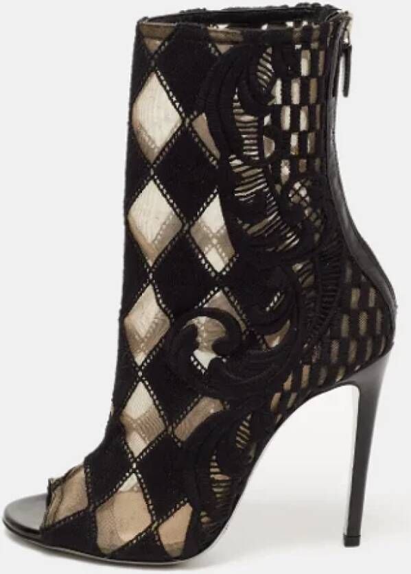 Balmain Pre-owned Mesh boots Black Dames