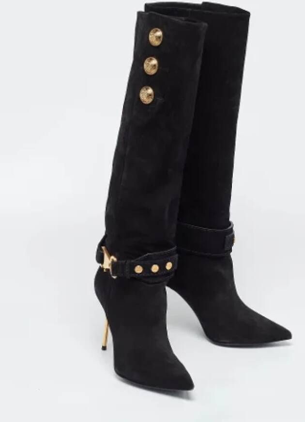 Balmain Pre-owned Suede boots Black Dames