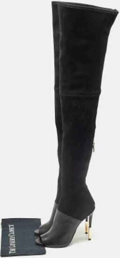 Balmain Pre-owned Suede boots Black Dames