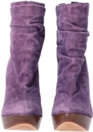 Balmain Pre-owned Suede boots Purple Dames