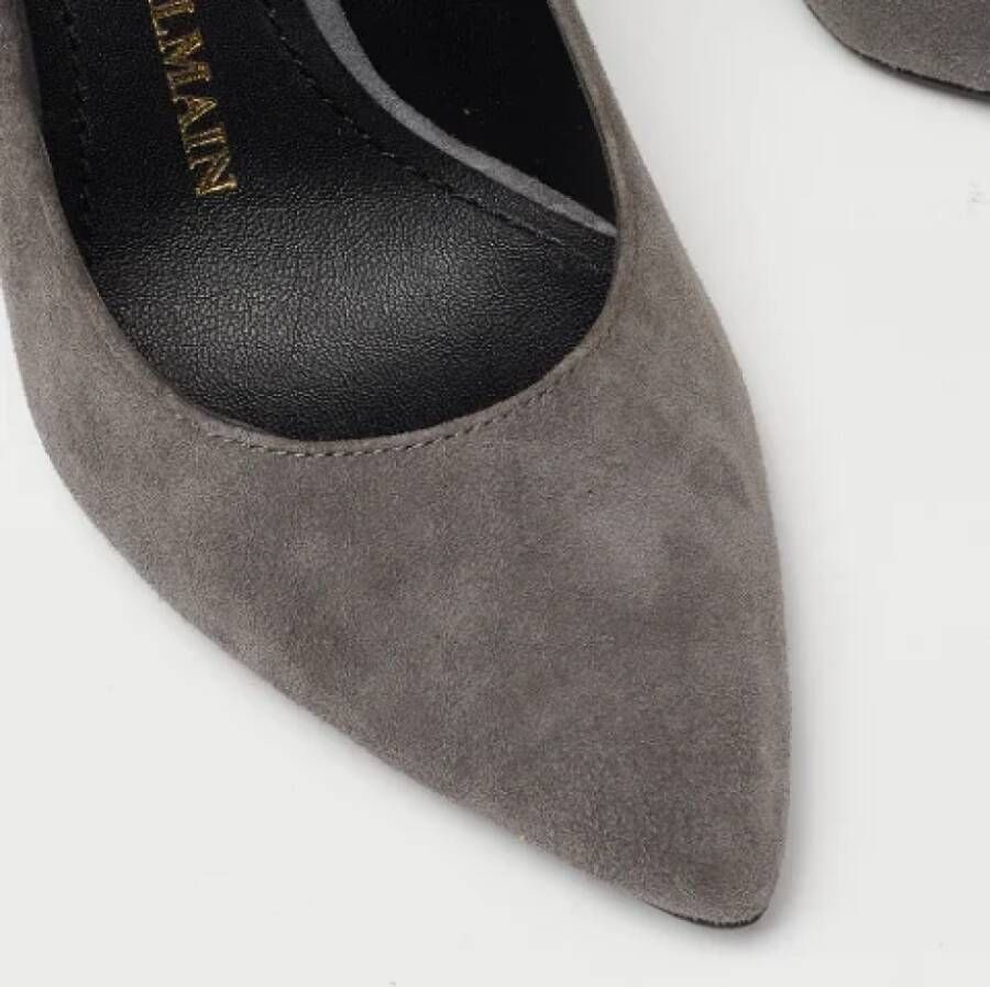 Balmain Pre-owned Suede heels Gray Dames