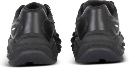 Balmain Ren-Roe lederen trainers Black Heren