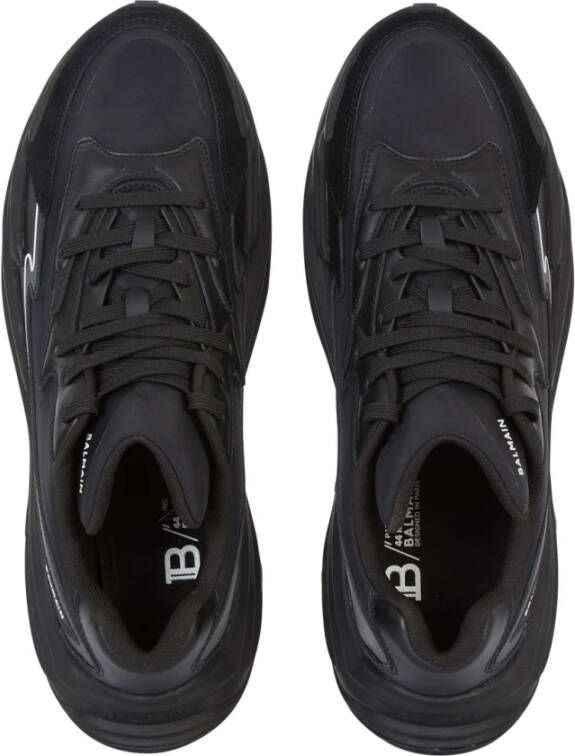 Balmain Ren-Roe lederen trainers Black Heren