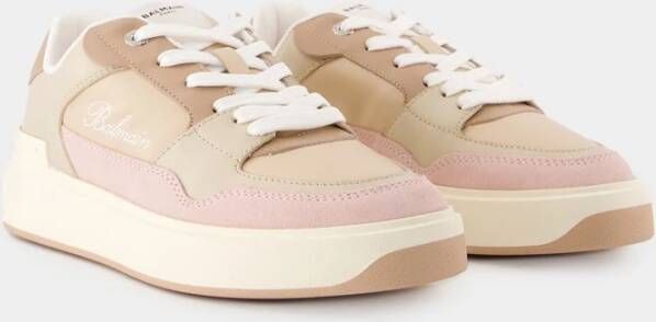 Balmain Roze Leren Sneakers B-Court Flip Pink Dames