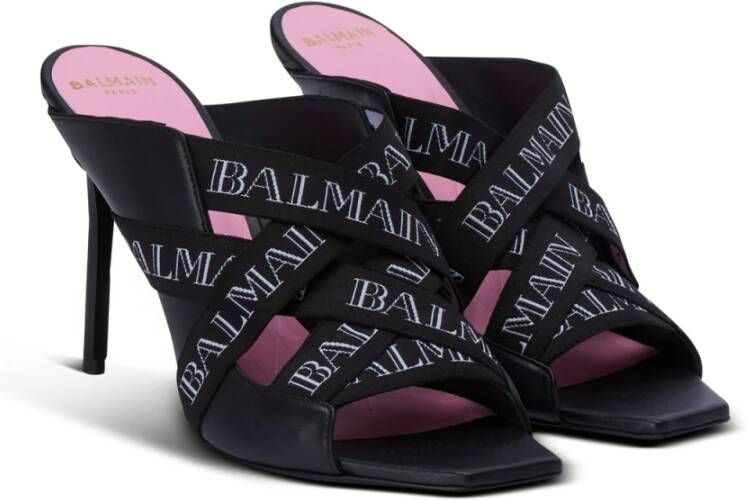 Balmain Ruby muiltjes met vintage bandjes Black Dames