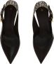 Balmain Ruby stilet slingbacks in kalfsleer en PB Labyrinth canvas Black Dames - Thumbnail 5